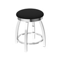 Holland Bar Stool Co 18" Swivel Vanity Stool, Chrome Finish, Black Vinyl Seat 80218CHBlkVinyl